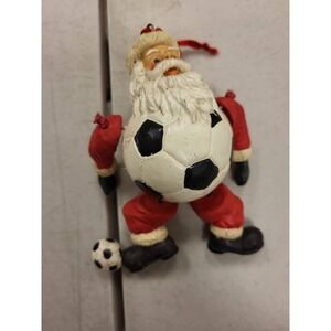 Santa Soccer Ball‎ Ornament Christmas Holiday Tree Decoration Collectible
